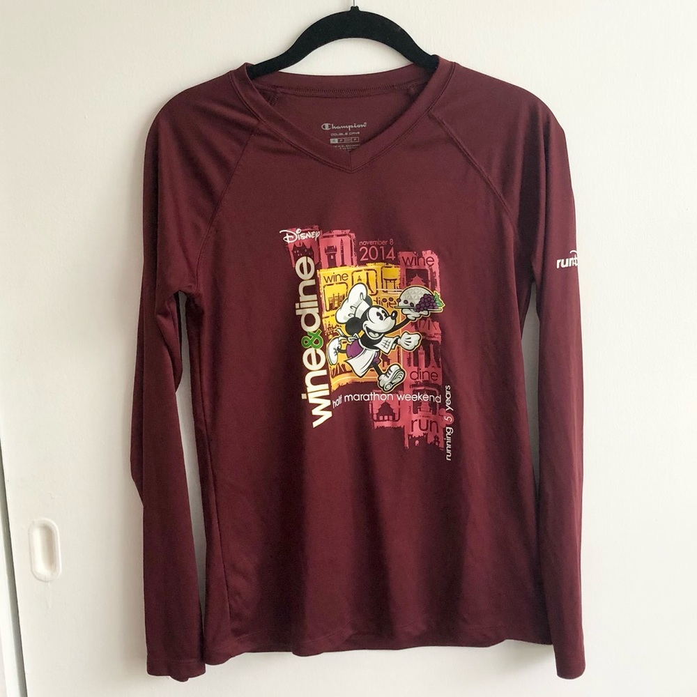 runDisney 2014 Wine & Dine Half Marathon Burgundy Tech Tee